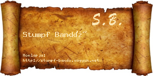 Stumpf Bandó névjegykártya